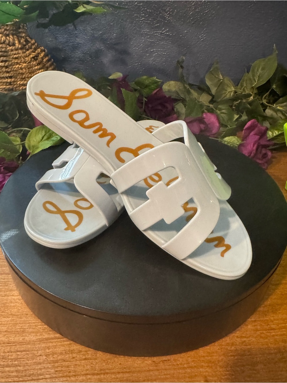 NIB Sam Edelman Blue Bay Jelly Slide Flat Sandals Size 9